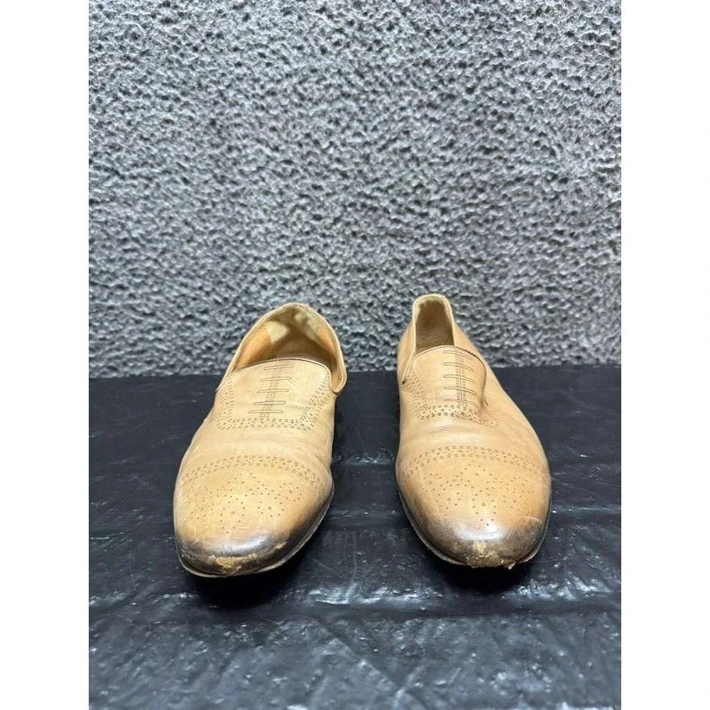 Alberto‎ Moretti Arfango Leather Slip-On Loafers Light Brown Mens Size 8 US